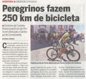 Reportagem do Correio da Manhã sobre a travessia do Caminho Português em 2010